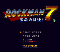 Rockman 7 - Shukumei no Taiketsu! Title Screen